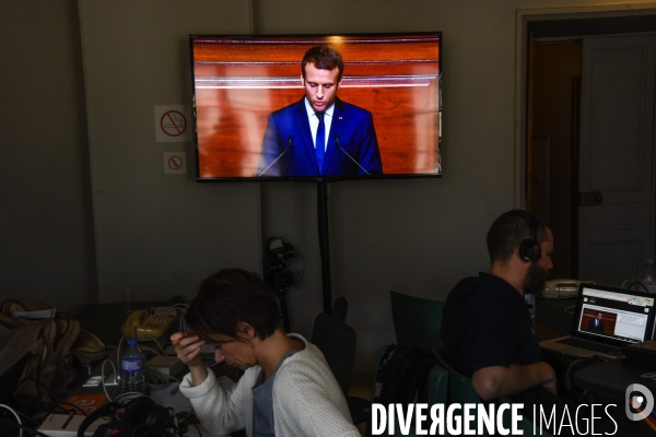 Emmanuel Macron devant le congrès à Versailles