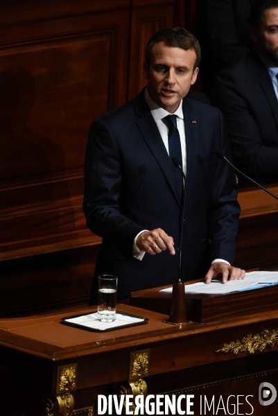 Emmanuel Macron devant le congrès à Versailles