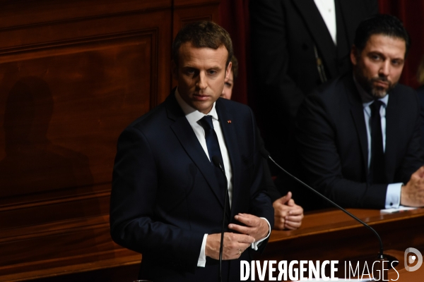 Emmanuel Macron devant le congrès à Versailles