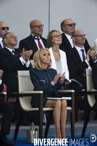 Défilé du 14 juillet sur les champs Elysées avec Emmanuel MACRON, son épouse Brigitte et Donald TRUMP et son épouse Mélania TRUMP. Défilé du 14 juillet 2017 en présence du président américain Donald TRUMP.