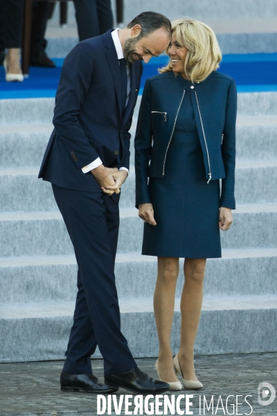 Défilé du 14 juillet sur les champs Elysées avec Emmanuel MACRON, son épouse Brigitte et Donald TRUMP et son épouse Mélania TRUMP. Défilé du 14 juillet 2017 en présence du président américain Donald TRUMP.