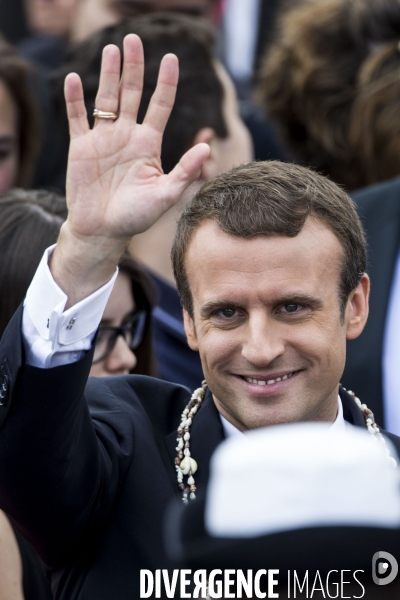 Défilé du 14 juillet sur les champs Elysées avec Emmanuel MACRON, son épouse Brigitte et Donald TRUMP et son épouse Mélania TRUMP. Défilé du 14 juillet 2017 en présence du président américain Donald TRUMP.