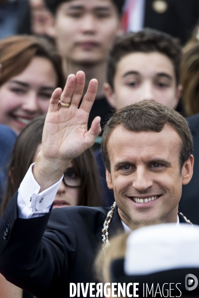 Défilé du 14 juillet sur les champs Elysées avec Emmanuel MACRON, son épouse Brigitte et Donald TRUMP et son épouse Mélania TRUMP. Défilé du 14 juillet 2017 en présence du président américain Donald TRUMP.