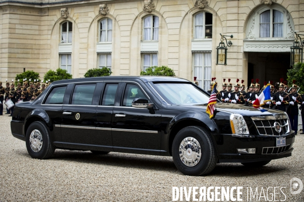 La Cadillac officielle de Donald TRUMP à l Elysée