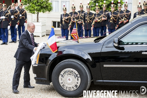 La Cadillac officielle de Donald TRUMP à l Elysée