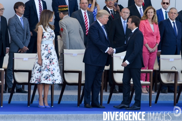 Donald Trump et Emmanuel Macron au défilé du 14 juillet