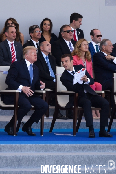 Donald Trump et Emmanuel Macron au défilé du 14 juillet