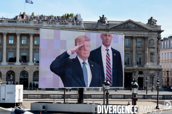 Donald Trump et Emmanuel Macron au défilé du 14 juillet