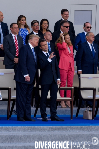 Donald Trump et Emmanuel Macron au défilé du 14 juillet