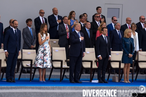 Donald Trump et Emmanuel Macron au défilé du 14 juillet