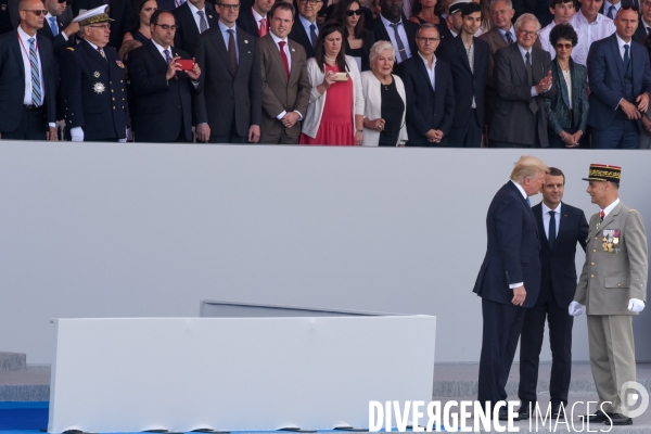 Donald Trump et Emmanuel Macron au défilé du 14 juillet