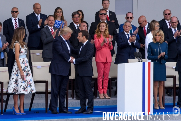 Donald Trump et Emmanuel Macron au défilé du 14 juillet