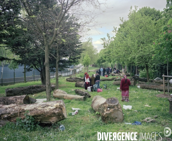 Paris-Nord, installation de Tziganes Roumains