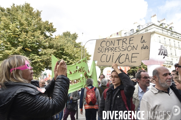 Manifestation contre la réforme du Code du travail à Paris.
