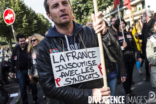 Manifestation contre la réforme du code du travail par ordonnances.