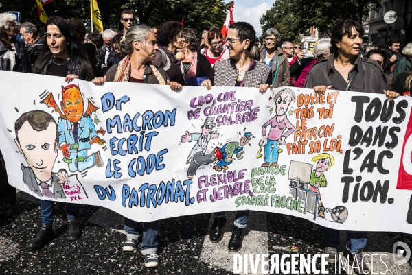 Manifestation contre la réforme du code du travail par ordonnances.