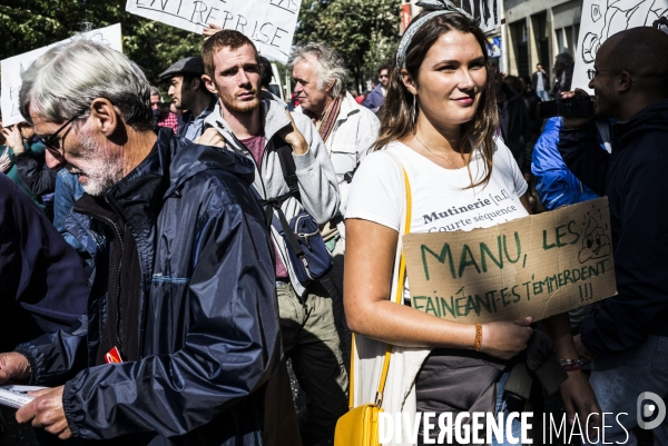 Manifestation contre la réforme du code du travail par ordonnances.