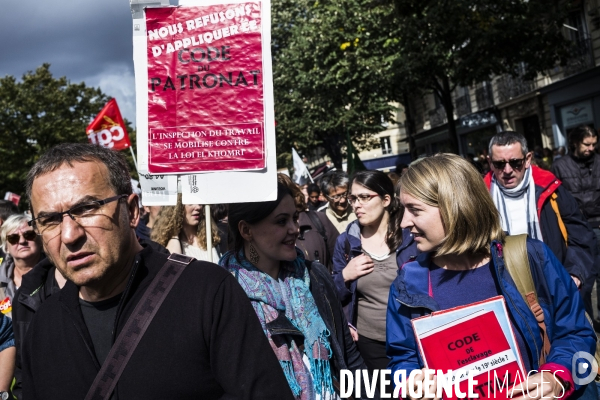 Manifestation contre la réforme du code du travail par ordonnances.