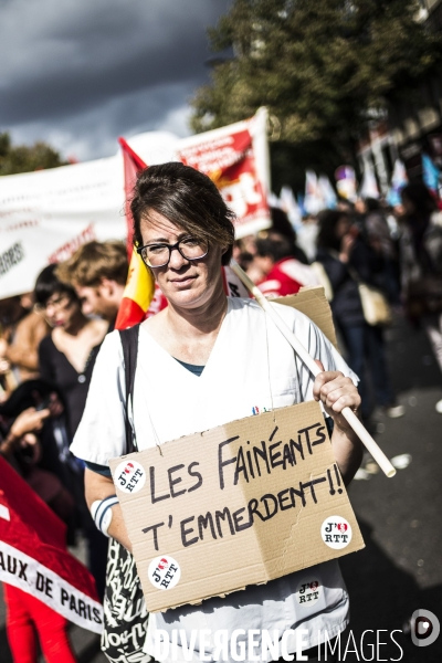 Manifestation contre la réforme du code du travail par ordonnances.