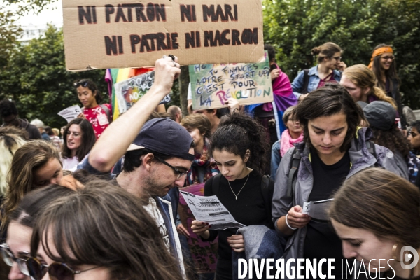 Manifestation contre la réforme du code du travail par ordonnances.