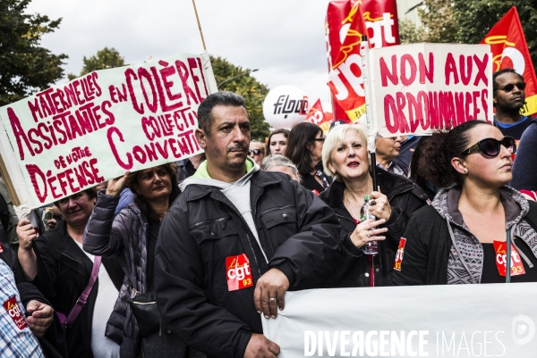 Manifestation contre la réforme du code du travail par ordonnances.