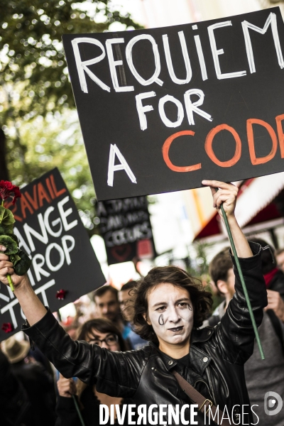 Manifestation contre la réforme du code du travail par ordonnances.