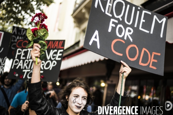 Manifestation contre la réforme du code du travail par ordonnances.