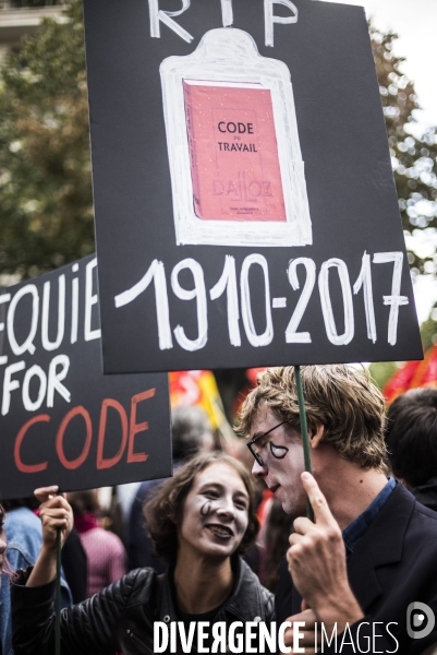 Manifestation contre la réforme du code du travail par ordonnances.