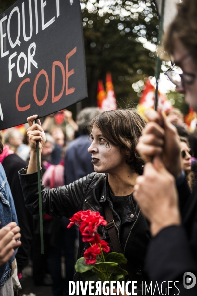 Manifestation contre la réforme du code du travail par ordonnances.