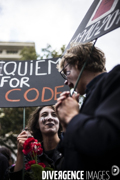 Manifestation contre la réforme du code du travail par ordonnances.