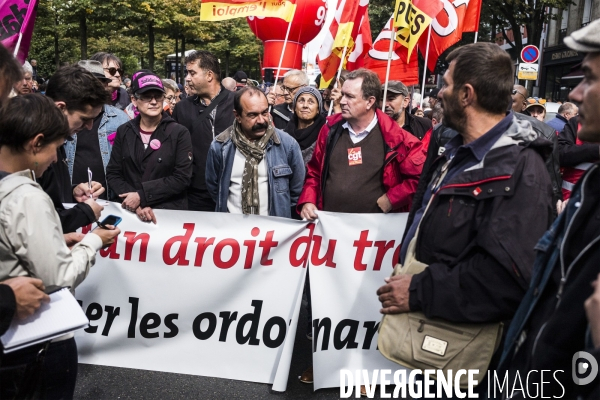 Manifestation contre la réforme du code du travail par ordonnances.