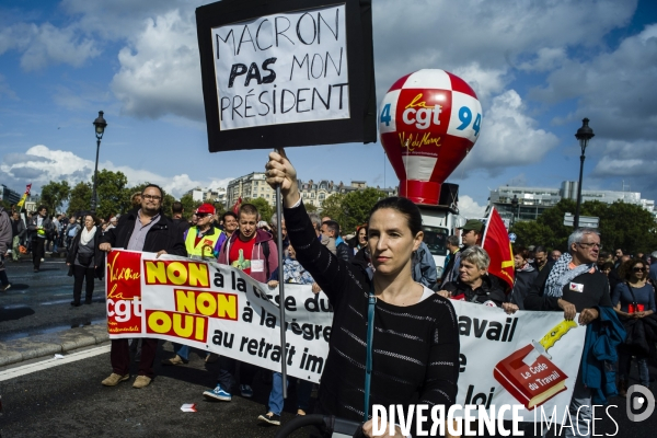 Manifestation contre la réforme du code du travail par ordonnaces.