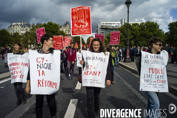 Manifestation contre la réforme du code du travail par ordonnaces.