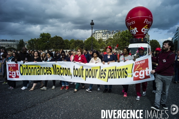 Manifestation contre la réforme du code du travail par ordonnaces.