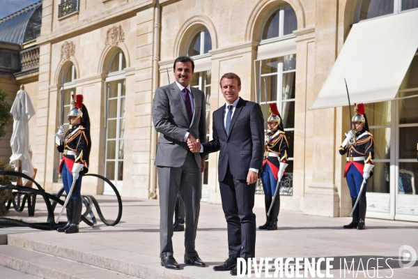 Emmanuel Macron reçoit l émir du Qatar, cheikh Tamim ben Hamad Al Than