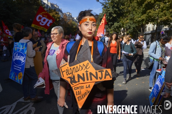 Manifestation contre la loi Travail à Paris 21 sept 2017