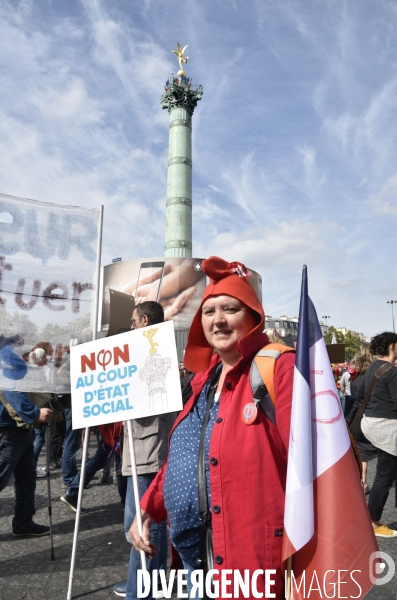 Manifestation contre la réforme du Code du travail à Paris.