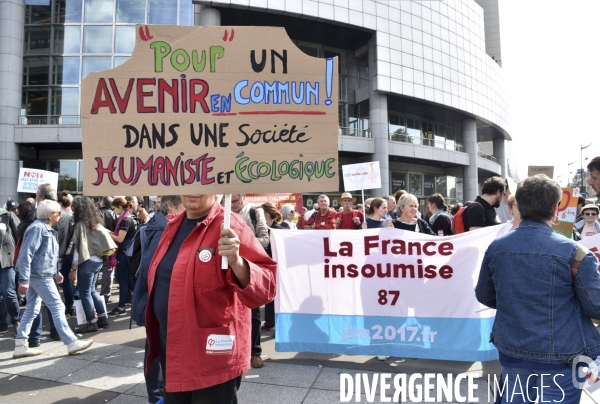 Manifestation contre la réforme du Code du travail à Paris.