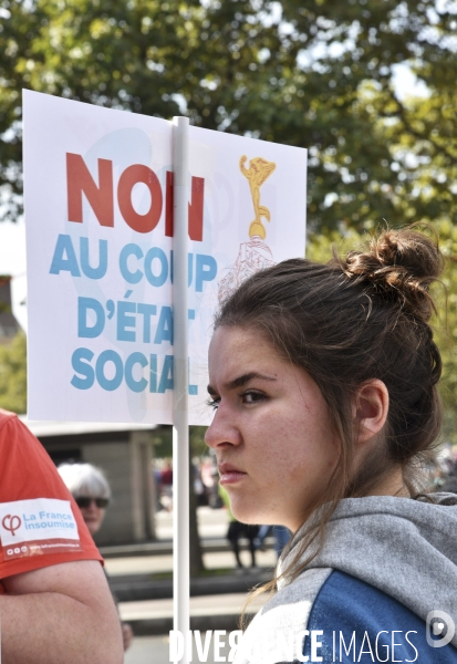 Manifestation contre la réforme du Code du travail à Paris.