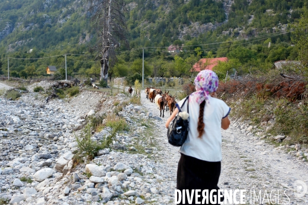 Shkurta éleveuse de chèvre dans les montagnes albanaises