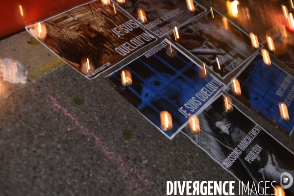 Nuit Debout devant l abattoir Guy Harang à Houdan. No slaughterhouses.