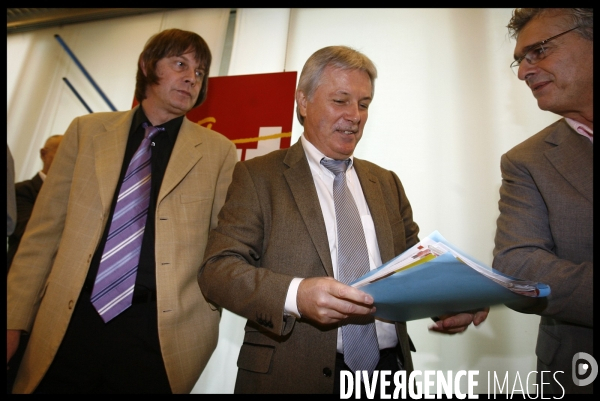 Conference de presse de la cgt a montreuil avant le debut de la greve.