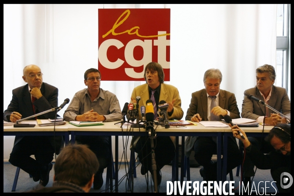 Conference de presse de la cgt a montreuil avant le debut de la greve.