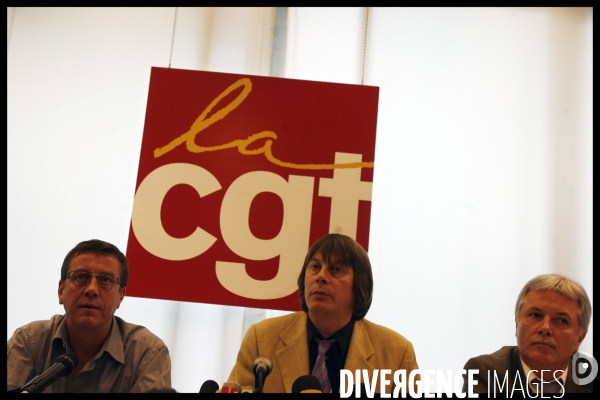 Conference de presse de la cgt a montreuil avant le debut de la greve.