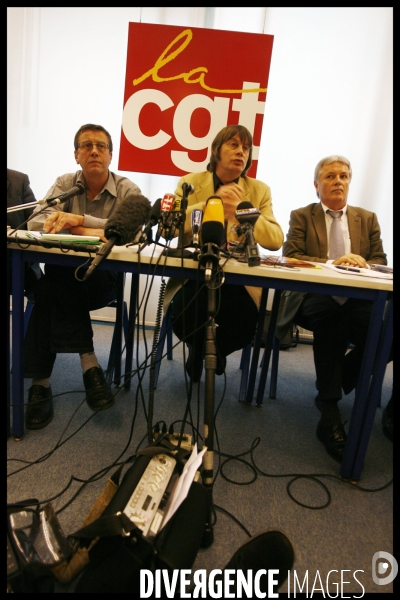 Conference de presse de la cgt a montreuil avant le debut de la greve.