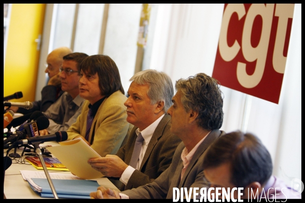 Conference de presse de la cgt a montreuil avant le debut de la greve.