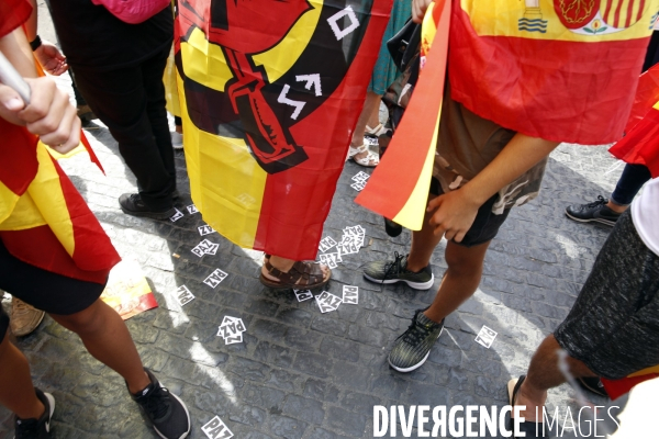 Barcelone 30-09 Manifestation Anti indépendantiste de la droite et de l extrème droite