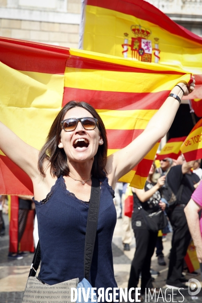 Barcelone 30-09 Manifestation Anti indépendantiste de la droite et de l extrème droite