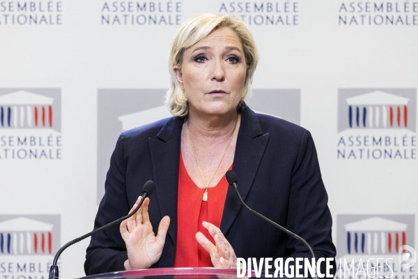 Conférence de presse de Marine LE PEN à l Assemblée Nationale.