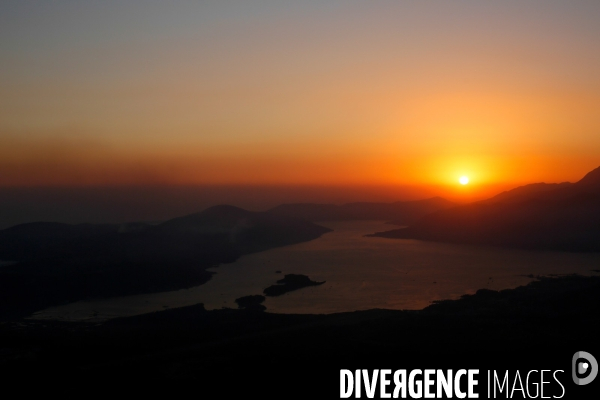 Coucher de soleil sur les Bouches de Kotor
